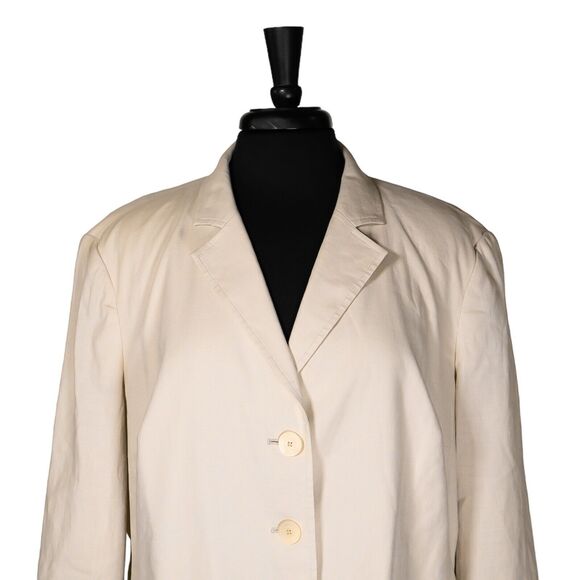 Talbots Women's Blazer Beige Linen Stretch Three Button Italian Suit Jacket 18WP - Picture 5 of 9